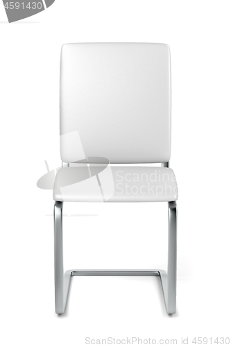 Image of White leather dining chair