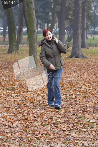 Image of Girl in an autumn park