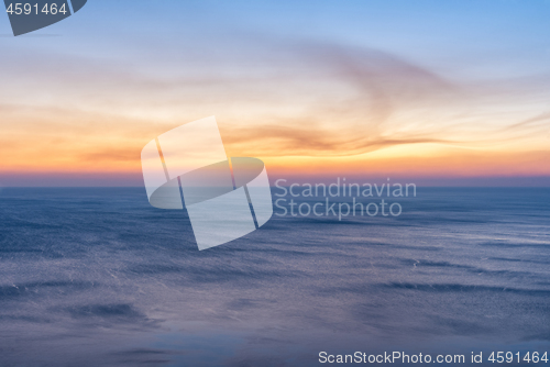 Image of sea horizon after sunset