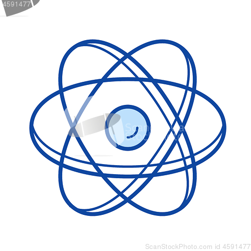 Image of Atom structure line icon.