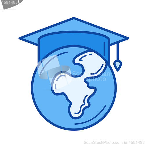 Image of Study abroad line icon.