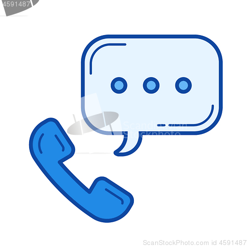 Image of Telephone receiver line icon.