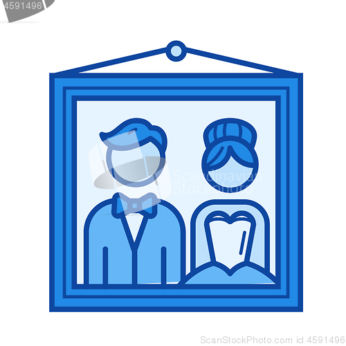 Image of Wedding picture line icon.