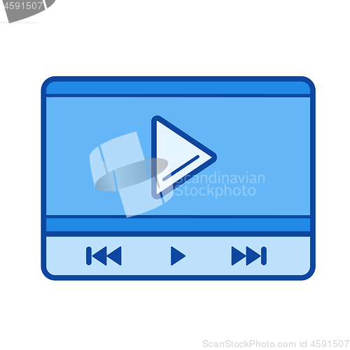 Image of Video player interface line icon.