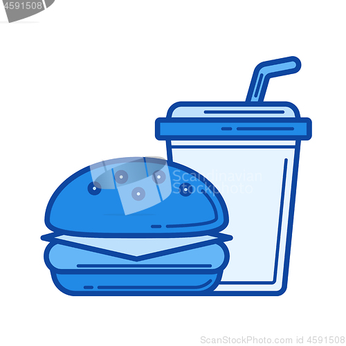 Image of Fast food takeaway line icon.