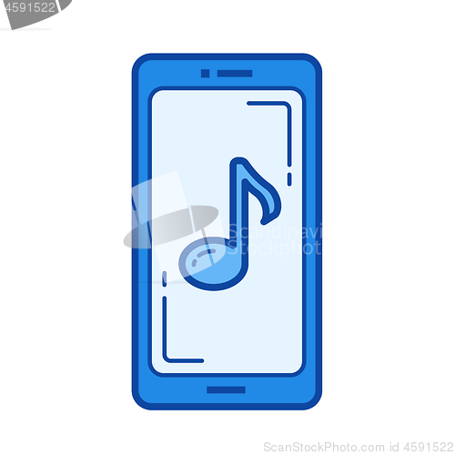 Image of Mobile media player line icon.