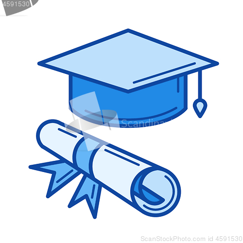 Image of Certificate degree line icon.