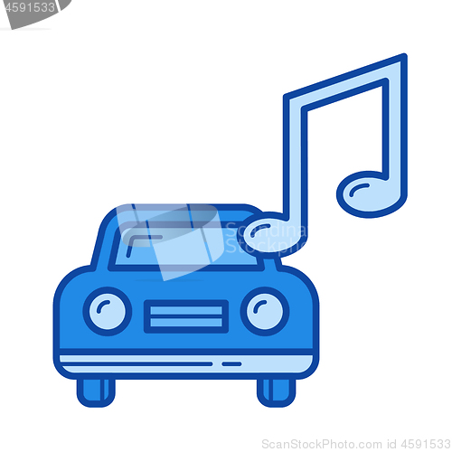 Image of Car music line icon.