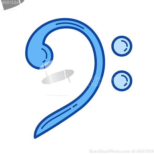 Image of Bass clef line icon.