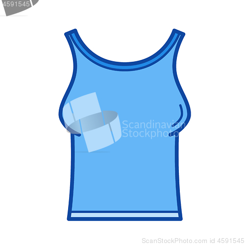 Image of Tank t-shirt line icon.
