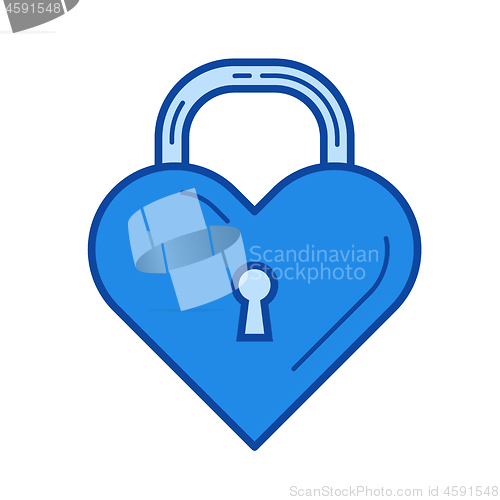 Image of Heart lock line icon.