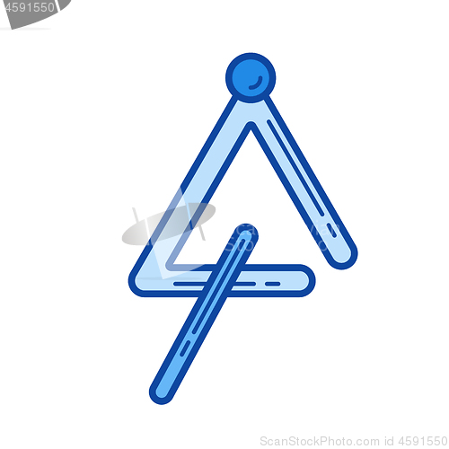 Image of Triangle instrument line icon.