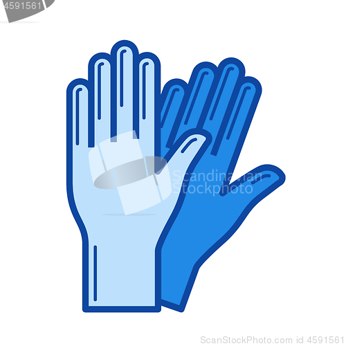 Image of Protective gloves line icon.