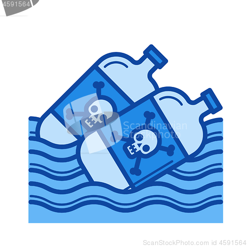 Image of Sea pollution line icon.