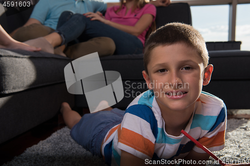 Image of young couple spending time with kids