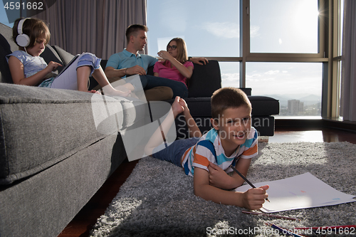 Image of young couple spending time with kids