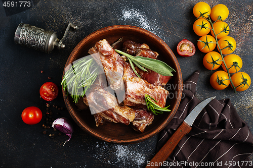 Image of raw ribs meat