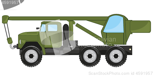 Image of Car truck crane on white background is insulated