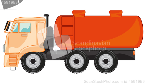 Image of Car gasoline tanker on white background is insulated