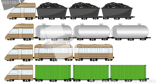 Image of Train cargo on white background is insulated