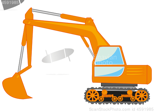 Image of Special technology excavator on white background is insulated