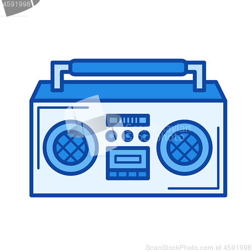 Image of Vintage boombox line icon.