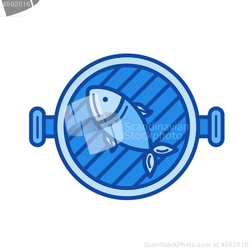 Image of Fish grill line icon.