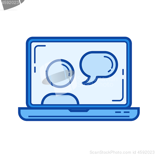 Image of Webinar line icon.