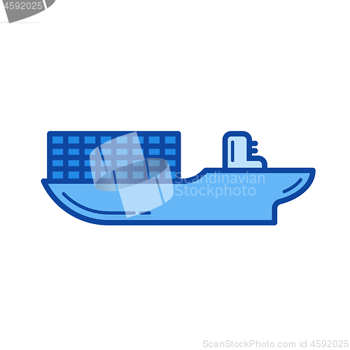 Image of Cargo ship line icon.