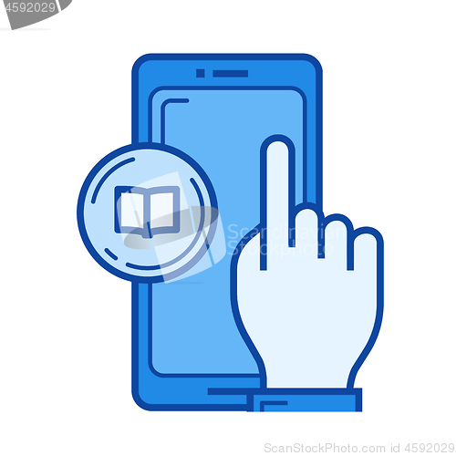 Image of E-learning line icon.