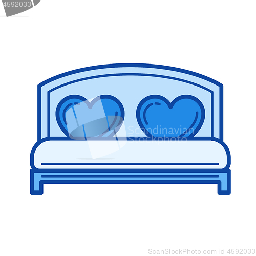 Image of Wedding bed line icon.