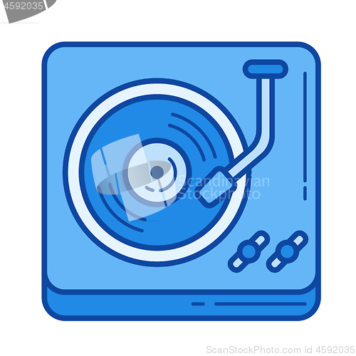 Image of Vintage vinyl player line icon.