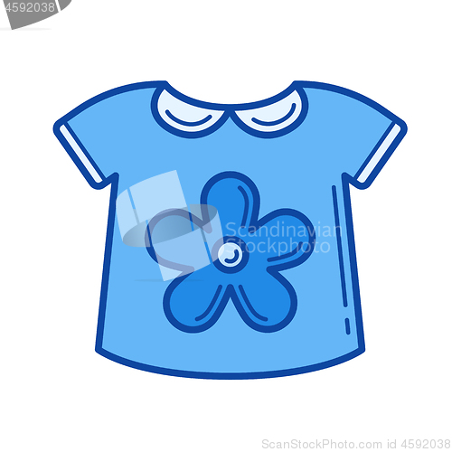 Image of Baby shirt line icon.