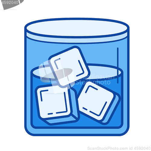 Image of Glass of whiskey line icon.