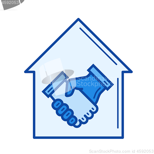 Image of Real estate agreement line icon.