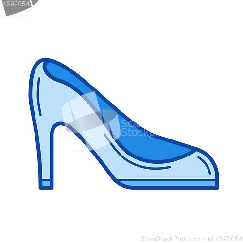 Image of Woman shoes line icon.