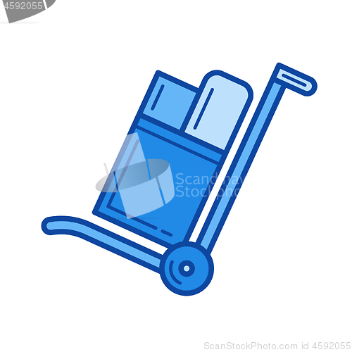 Image of Hand cart line icon.