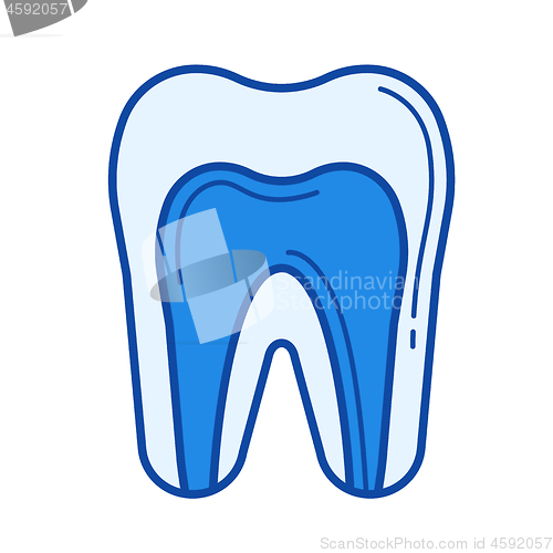 Image of Dental pulp line icon.