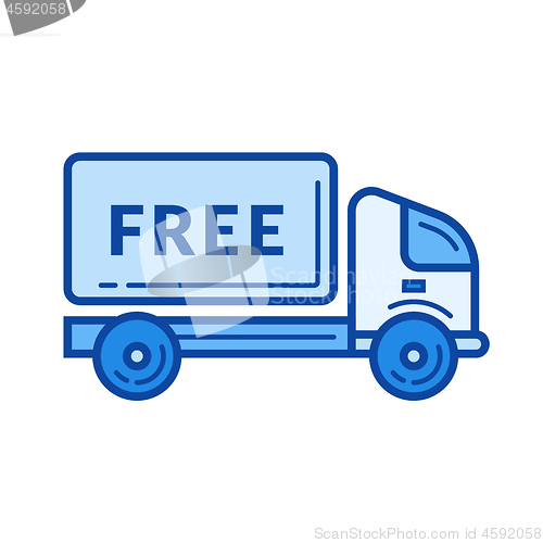 Image of Free delivery line icon.