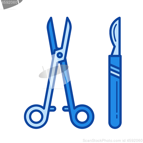 Image of Surgical instruments line icon.