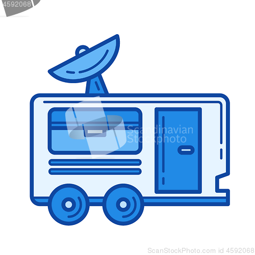 Image of Camping trailer line icon.