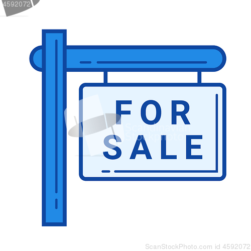 Image of For sale sign line icon.