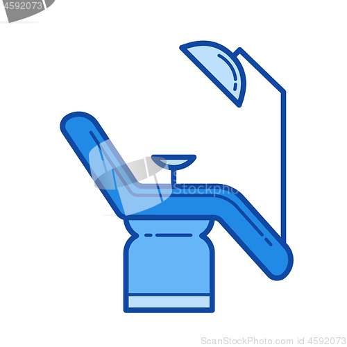 Image of Dental chair line icon.