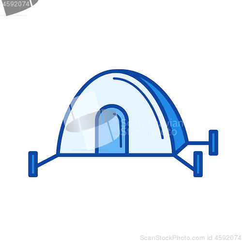 Image of Tourist tent line icon.