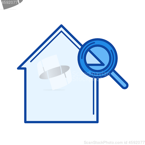 Image of House for rent line icon.