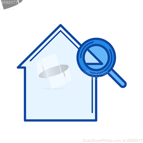Image of House for rent line icon.