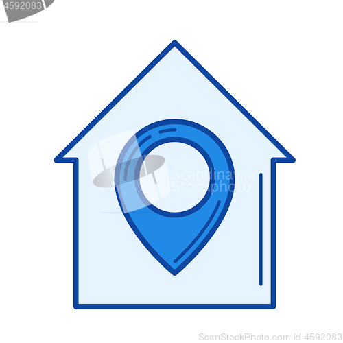 Image of House location line icon.