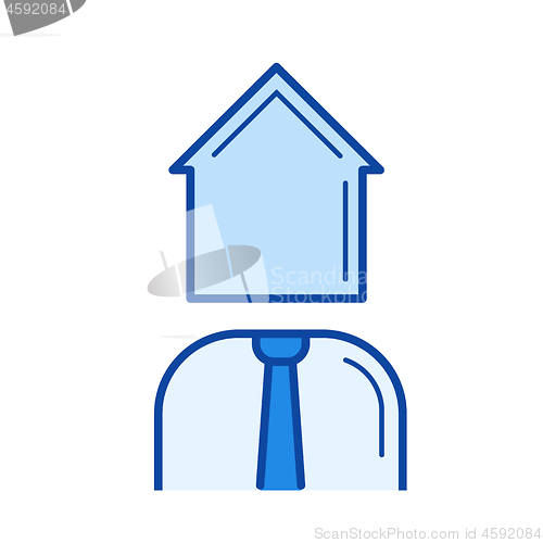 Image of Real estate agent line icon.