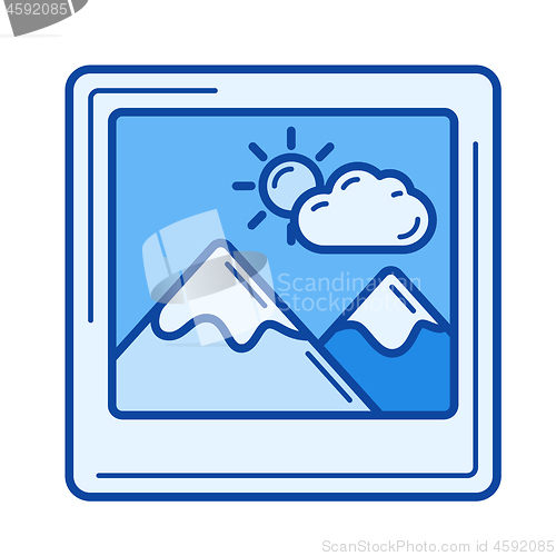 Image of Holiday memories line icon.