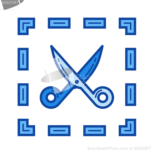 Image of Coupon cutting line icon.